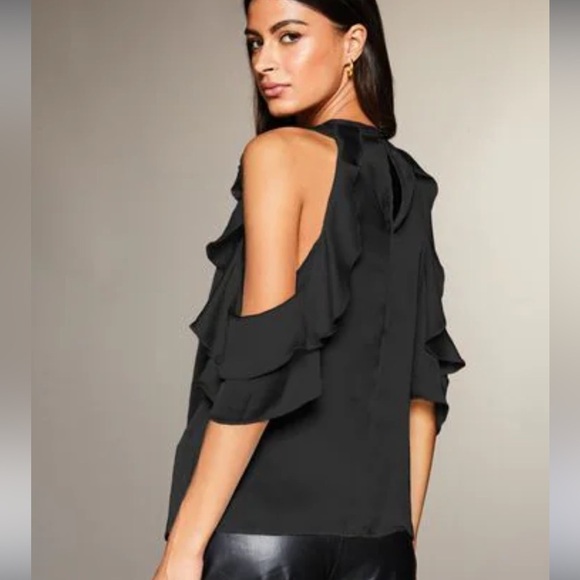 Rebecca Taylor Ruffle Silk Tank Top Black Size 12 Retail $250 Feminine - Picture 1 of 12